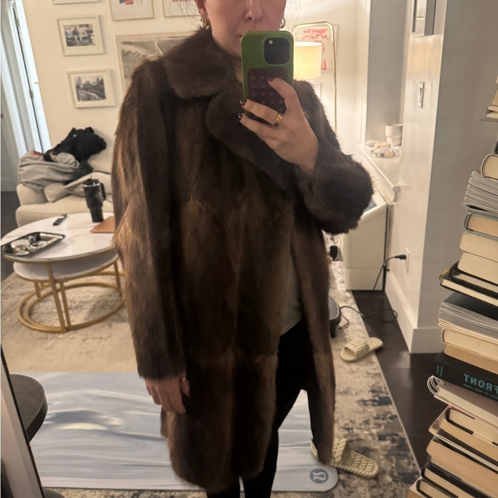 Elegant Brown Fur Coat